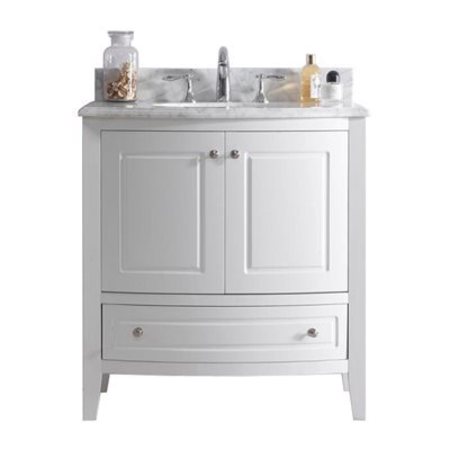 Laviva Estella 32, White Cabinet & White Carrera Counter 3130709-32W-WC